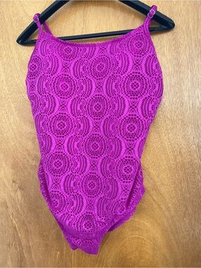 Catalina Magenta Crochet One-Piece Swimsuit 12/14